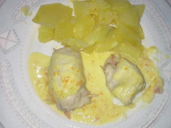 Involtini di pollo con crema di latte