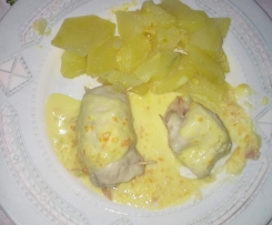 Involtini di pollo con crema di latte