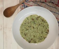 Risotto alle vongole con pesto al basilico