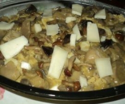 Polenta taragna con asiago e funghi di bosco