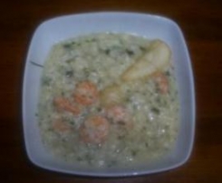 Risotto alle pere e gamberetti