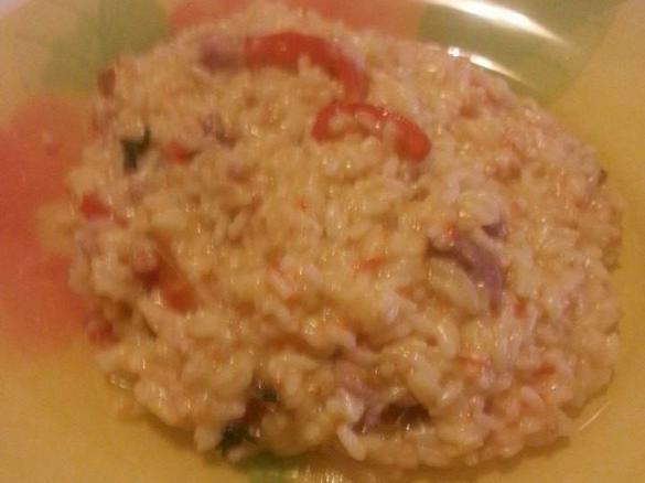 risotto peperoni e salsiccia