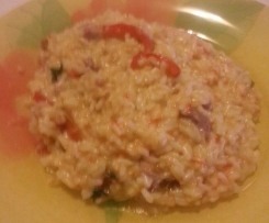 risotto peperoni e salsiccia