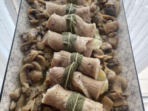 Involtini di Lonza con funghi