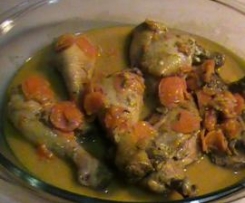 Fusi di pollo al curry con yogurt e carote