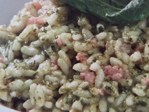 Risotto con funghi spinaci 