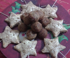 Stelline al salmone e polpettine di pesce spada all'arancia (Natale)