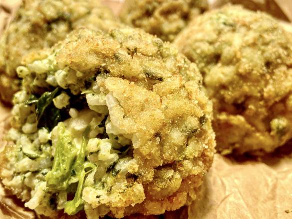 Arancini con cime di rapa,burrata ed alici -contest rape