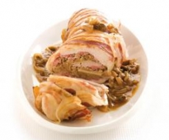 Tacchino alle castagne in salsa di funghi