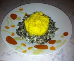 Risotto giallo con chiodini.