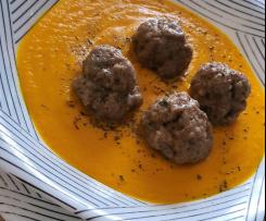 Polpette su crema di carote alla menta " contest ricette leggere "
