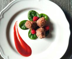 Polpettine di Polpo con Salsa in agrodolce ai Lamponi (contes ristorante )