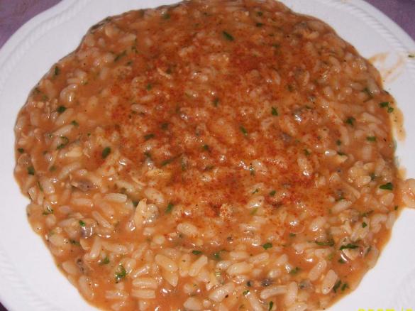 risotto con vongole al pomodoro