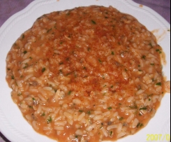 risotto con vongole al pomodoro