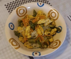 Shirataki al pollo e asparagi