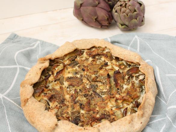 Torta rustica con ricotta e carciofi