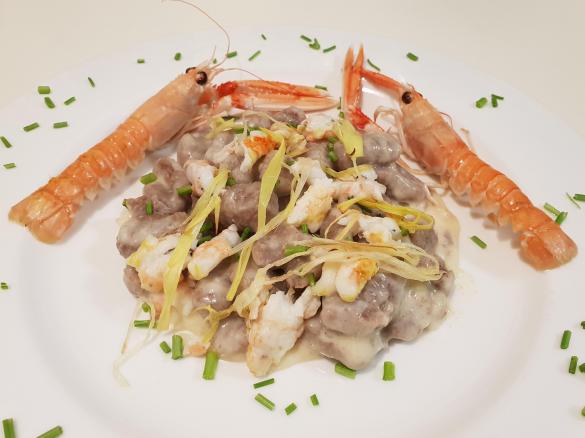 Gnocchi rossi con scampi e crema di limone "contest gnocchi"