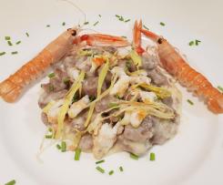 Gnocchi rossi con scampi e crema di limone "contest gnocchi"