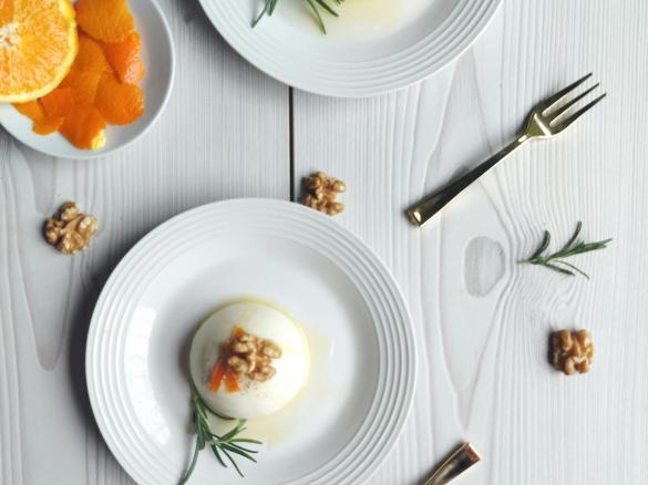 Panna cotta salata con ricotta miele e zeste di arance (contest ristorante)