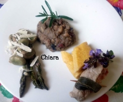 Crema di legumi, fave con pecorino, simil saltimbocca e torta di pangrattato CONTEST MULTILIVELLO