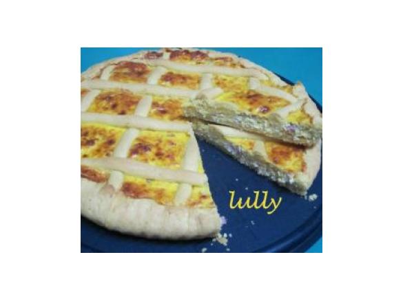 crostata salata con ricotta e prosciutto cotto