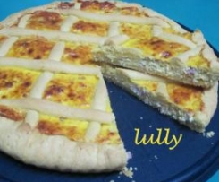 crostata salata con ricotta e prosciutto cotto