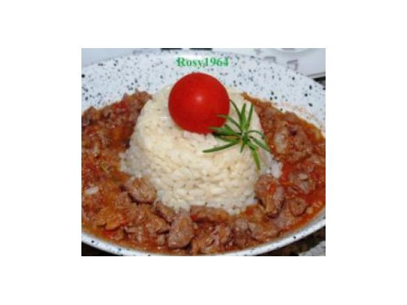 Sformatini di riso con sugo di  salsiccia