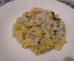 Risotto con patate e acciughe