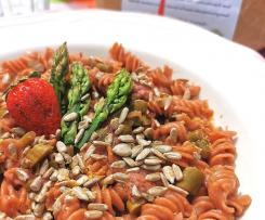FUSILLI AL FARRO CON ASPARAGI E FRAGOLE (PASTA RISOTTATA) - CONTEST  PRIMAVERA