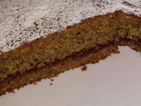 torta al grano saraceno con marmellata di fragole