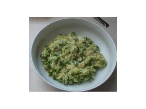 risotto asparagi piselli e zafferano