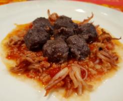 Gnocchi di riso venere con ragù di totani "contest gnocchi"