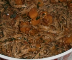 Tagliolini di grano saraceno lenticchie e zucca