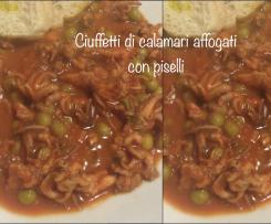Ciuffetti di calamari affogati con piselli