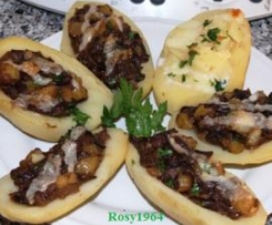 Patate farcite con funghi o formaggi