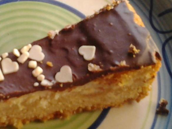 Torta di ricotta con copertura al cioccolato