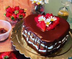 Torta cuore al cioccolato senza glutine per la festa della mamma