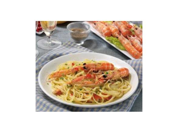 Linguine con scampi al limone