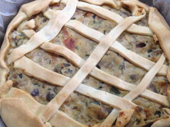 torta brisè zucchine ricotta e prosciutto cotto