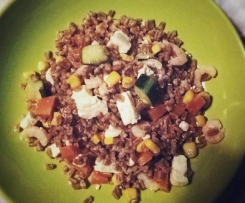 Insalata di Farro con Feta e Gamberetti