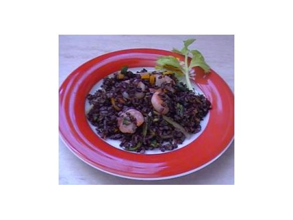 Insalata di Riso Venere con Verdure e Gamberi