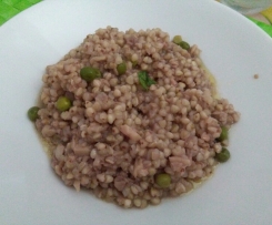 Grano saraceno  con funghi e piselli