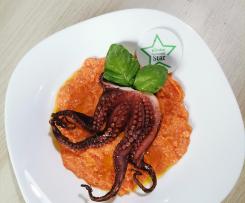 Polipo in sottovuoto su letto di carote