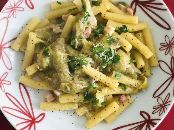 Sedanini con carciofi ( pasta risottata)