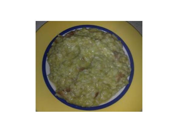 Risotto con broccolo romano e speck