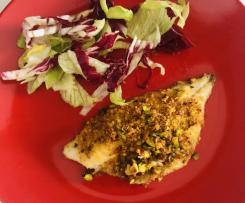 Filetto di branzino in crosta di pistacchi