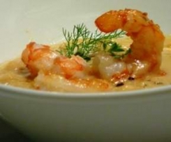 Vellutata di ceci e gamberi al curry