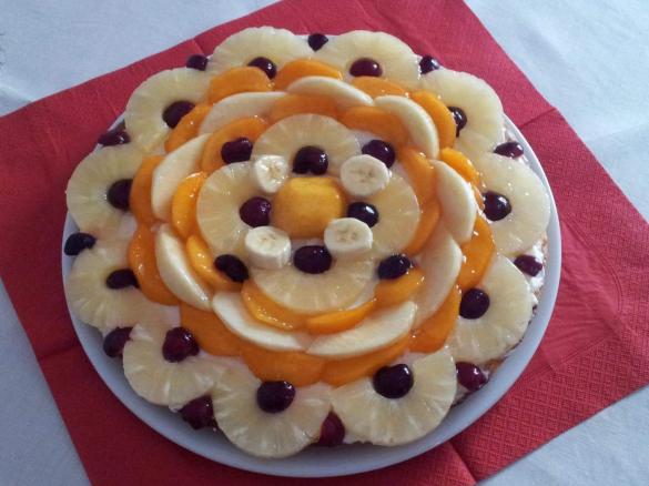 torta alla frutta  con crema cheese cake
