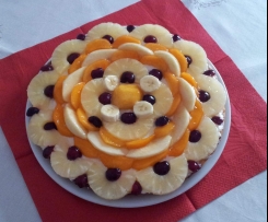 torta alla frutta  con crema cheese cake