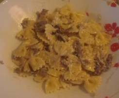 farfalle funghi, radicchio e speck